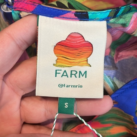 NWT Farm Rio Banana Mix Tiered Midi Dress - Picture 7 of 11